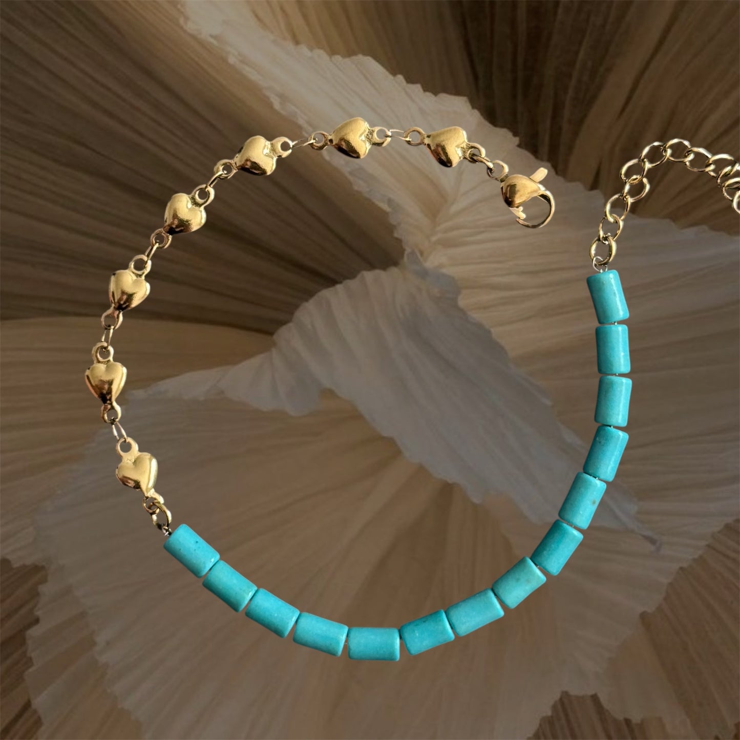 Heart and Turquoise Bracelet